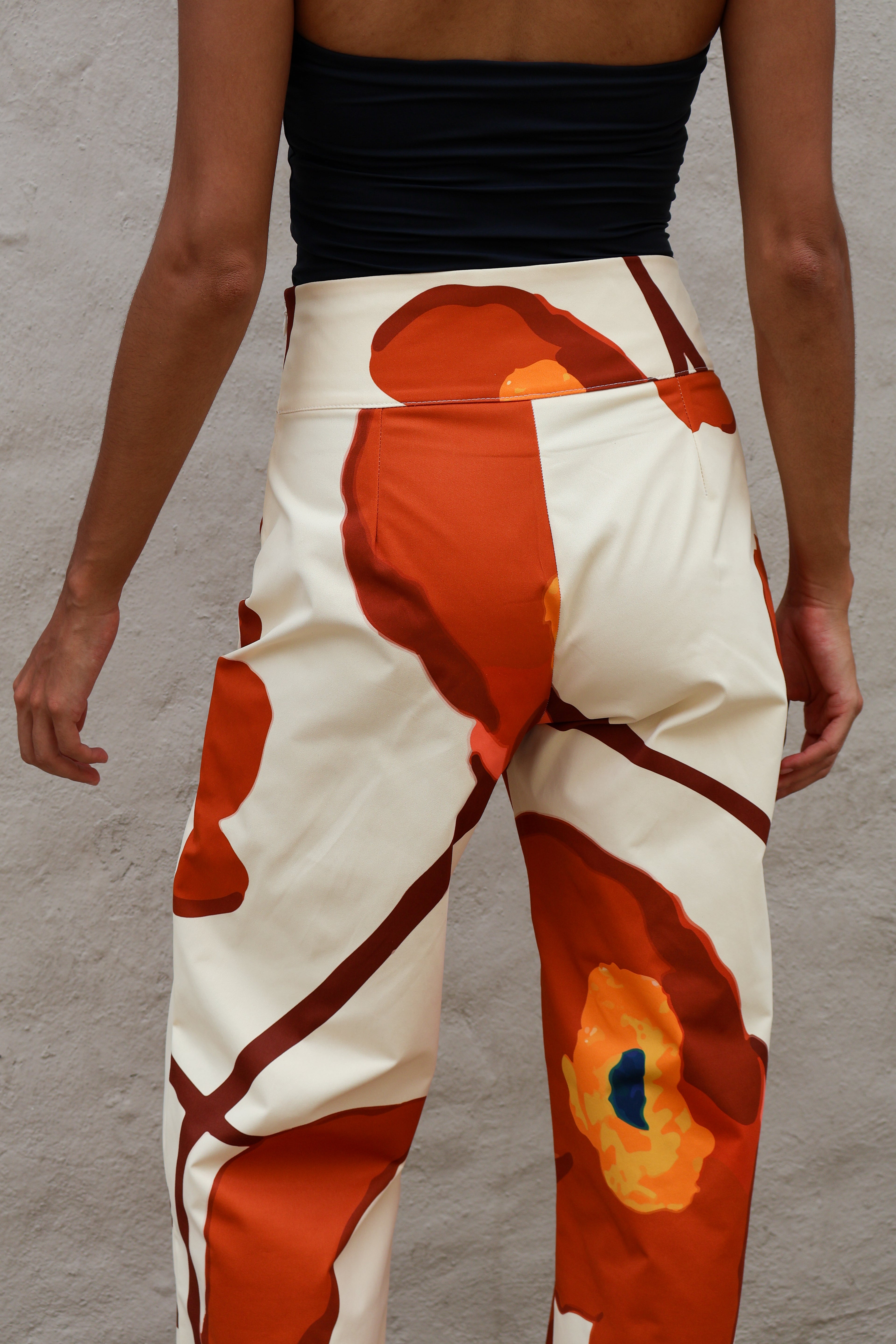 Pantalón Flores Naranjas