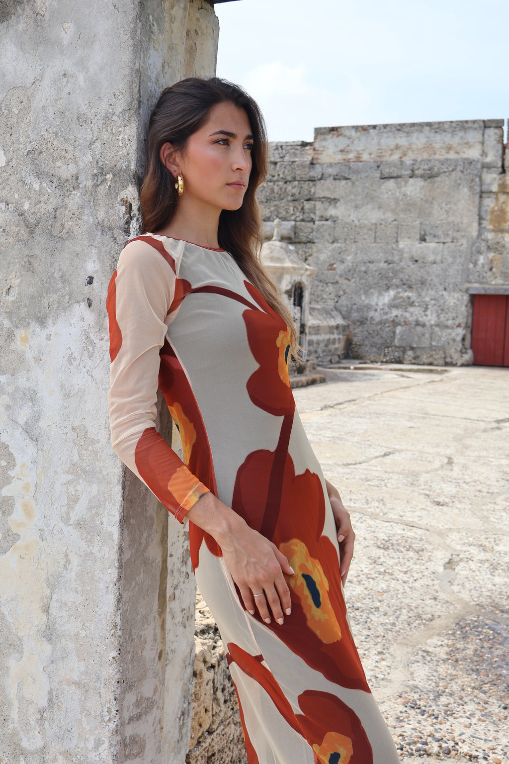 Vestido Mesh Flores